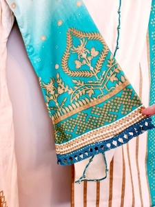 2021 vente chaude pakistanais indien brodé soie robe prêt à l'emploi Shalwar Kameez costume fantaisie lourde broderie robe indienne - Product Image 4