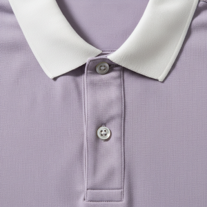 Polo à manches courtes pour homme avec col et poignets blancs, couleur unie, décontracté, respirant, en tissu Oxford de coton, coupe classique - Product Image 2