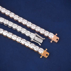 Listo para enviar: Pulsera de tenis de moissanita de plata 925 de 3 mm y 5 mm, la más vendida para mujer, con claridad D VVS, pasa el probador de diamantes. - Product Image 4