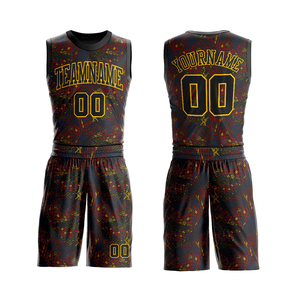 ชุดบาสเก็ตบอลแบบ sublimated พร้อมปักชื่อทีมและหมายเลขทีมตามสั่ง  ชุดเสื้อและกางเกงขาสั้น  รับผลิตแบบ OEM  ชุดยูนิฟอร์มบาสเก็ตบอลปักลายแบบ OEM - Product Image 4