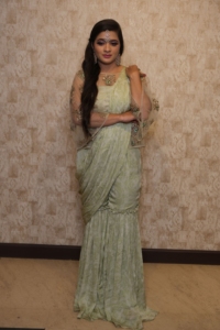 Elegant Green color Drape Saree look with Embroidered <b>Top</b> for Wedding <b>Indian</b> Traditional wear women floor Length Regular Fit - Product Image 3