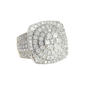 Anillo de Moissanita Redondo de Lujo con Incrustaciones, Plata de Ley 925 con Acabado en Oro de 14K, Color D VVS, Estilo Hip-Hop - Product Image 6