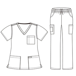 Ensemble de Blouses Médicales Blanches en Gros Unisexe Col en V Uniforme d'Infirmière Haut de Blouse à Manches Courtes et Pantalon Cargo pour Laboratoire et Hôpital - Product Image 6