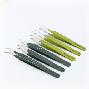 Custom colored Eyelash Extension Tweezers Extension tools volume lash tweezers fiber grip tweezers for lash extensions - Product Image 1