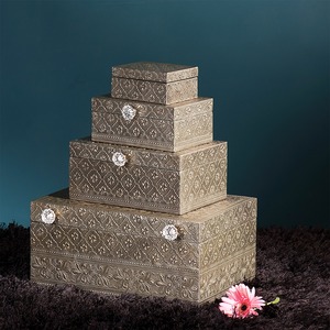 Coffret à bijoux en bois tendance avec plusieurs tiroirs et couvercle à charnières - Product Image 6