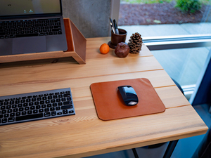 Genuine Leather Mouse Pad Ultra <b>Slim</b> <b>Desk</b> Mat Full Grain Cowhide Leather Case Mousepad for Sleek Laptop Setups LMP-0067 - Product Image 2