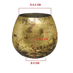 2023 lujo único oro Vintage antiguo elegante vidrio de alta calidad hecho a mano decorativo multiusos vela mediana vaso votivo - Product Image 1