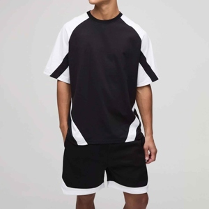 Ensemble t-shirt et short pour homme, manches courtes, respirant, séchage rapide, décontracté, été, streetwear, imprimé, sportif, deux pièces - Product Image 4