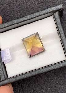 Piedra preciosa de ametrina natural, corte esmeralda, cristal morado y amarillo, piedra suelta para la fabricación de joyas, anillo, colgante, collar - Product Image 6