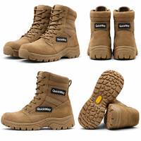 Bottes de sécurité en cuir à lacets QUICK WAY INDUSTRIES pour hommes, antidérapantes, robustes, pour l'extérieur, modèle QWI-02-51101 EUR 42/US