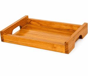 Premium Acacia Wooden Square Polished Classic Serving <b>Tray</b> <b>Handles</b> Dishwasher Safe for Living Room Entryway Kitchen-HASAN CRAFT - Product Image 3