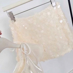 Chemisier sans manches en mousseline de soie blanche à volants, coupe épaules dénudées, haut pour femme, qualité OEM Premium - Product Image 5