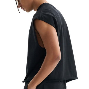 เสื้อกล้ามครอปคอวีทรงบ็อกซี่ ชายรุ่ย ผ้าฝ้าย 100% เนื้อนุ่ม สไตล์สตรีทแวร์ สำหรับผู้ชาย ขายส่ง - Product Image 4