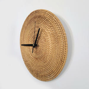 Natural rattan <b>wall</b> <b>clock</b> art piece for resort hotel home decor lowest price analog <b>clocks</b> - Product Image 6