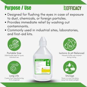 Station de lavage oculaire portable de 250 ml avec solution saline pour laboratoire, chantier, urgence, à fixer - Product Image 5