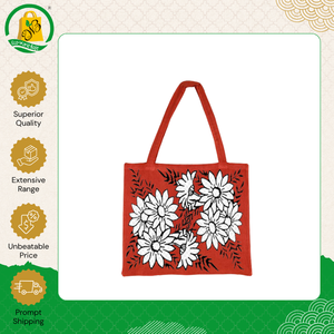 Venta al por Mayor de Bolsas de Compras de Yute 100% Ecológicas de Alta Calidad con Bonito Estampado y Asa Acolchada Tejida para Uso Diario de Mujeres - Product Image 6