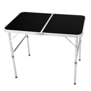 Tavolo Pieghevole in Lega di Alluminio Nero da 3 Piedi, Altezza Regolabile, Portatile per Camera da Letto, Campeggio, Picnic, Cucina, Uso Esterno - Product Image 3