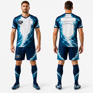 Maillots et shorts de football très demandés, en tissu mesh sportif, couleurs personnalisées, broderie personnalisée, ensembles d'équipe extensibles - Product Image 1