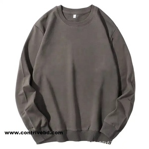 Sweat-shirt à capuche en molleton respirant personnalisé en gros, 380g, doublure coton/polyester, col rond unisexe, pull vierge pour homme - Product Image 3
