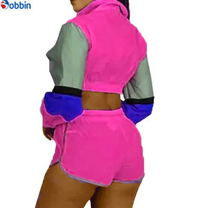 Conjuntos Deportivos Cortos para Mujer, Transpirables, Resistentes al Viento, Tallas Grandes, Primavera Verano, Ligeros, de Nailon Estampado - Product Image 6