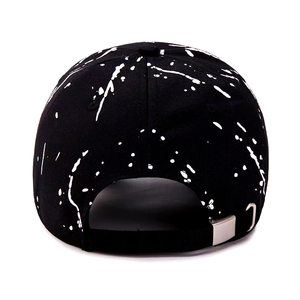 Casquette de baseball noire peinte à la main, 6 panneaux, réglable, unisexe, en coton, décontractée, printemps-été - Product Image 3