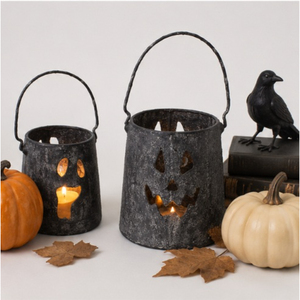 Ensemble de lanternes à bougies en métal pour Halloween, Jack-O-Lantern et fantôme, style vintage, lanternes votives vieillies pour la décoration intérieure et extérieure - Product Image 6