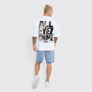 Men's Graphic Digital Print Cotton T-shirt Short Sleeves Hip Hop Fashion <b>Tshirts</b> Loose Drop Shoulder Casual <b>Tshirts</b> For Men - Product Image 1