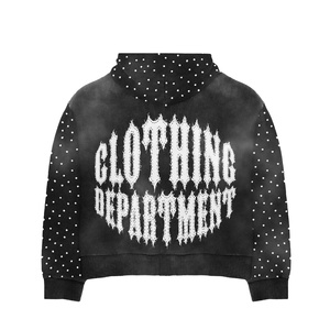 Sudadera con Capucha Estampada para Hombre, Estilo Urbano, Oversize, con Diseño de Puntos Negros, Tejida, 100% Algodón - Product Image 3