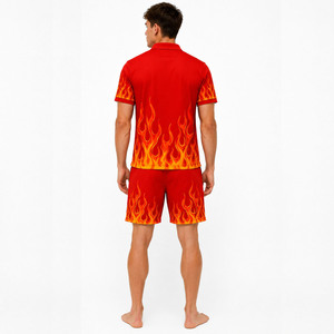 Ensemble polo et short de luxe pour homme, coton premium, confortable, tenue d'été deux pièces, logo personnalisé - Product Image 2