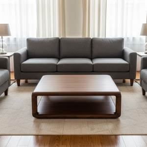 Mesa de Centro Moderna de Madera de Teca, Mesa Baja Minimalista Estilo Japandi, Mesa de Centro de Teca Sólida para Sala de Estar - Product Image 3