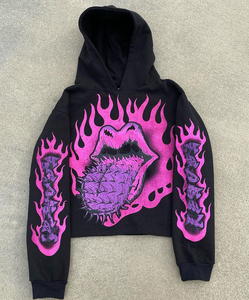 Custom Men Sweatshirt Hoodies 100 Cotton No <b>String</b> Graphic Printed Heavyweight Oversized Pullover Crop <b>Top</b> Streetwear Hoodie - Product Image 2