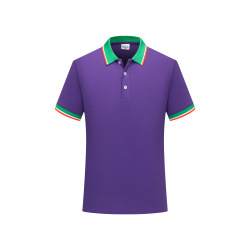 Polo de Algodón Gris para Hombre, Manga Corta, Color Sólido, Transpirable, Informal, Tejido de Punto, Corte Regular, Cuello con Ribete Azul - Product Image 4
