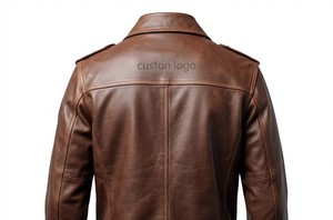 Chaqueta de Cuero Genuino Marrón Personalizada para Hombre, Estilo Motero, Cuello Camisero, Cierre de Cremallera, Bolsillos Delanteros, Corte Regular, Estilo Otoñal - Product Image 4