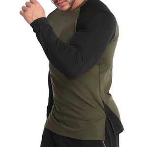 T-shirt de compression à manches longues pour homme, tissu doux et élastique, contrôle de l'humidité, soutien musculaire, OEM ODM, marque privée, vente en gros - Product Image 2