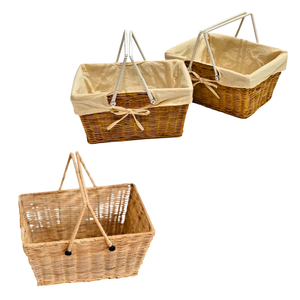 Natural Rattan <b>Woven</b> <b>Basket</b> with Reinforced Frame and Cotton Liner for Bedroom Storage - Product Image 1