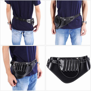 Sacs de ceinture unisexes en cuir PU de haute qualité avec fermeture à bouton pour coiffeurs, 16,7*7,0 pouces, couleur noire, étuis de salon - Product Image 6
