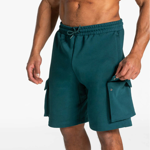 Shorts de sport décontractés respirants 180g en coton 100% avec cordon de serrage pour hommes, style streetwear tendance - Product Image 1