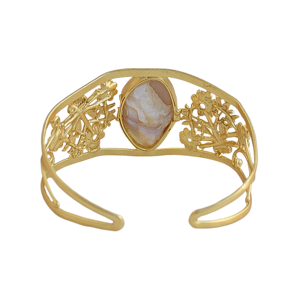 Bracelet manchette fleuri en perles - Product Image 5