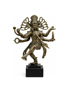 Estatua de Shiva Nataraja Bailando, Hecha a Mano en Latón, Artesanía Metálica Hindú, Decoración para el Hogar, Regalo, Venta al Por Mayor - Product Image 1