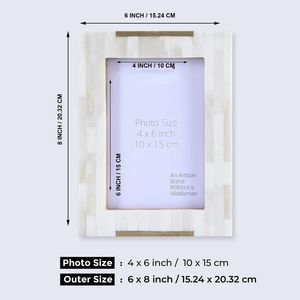 Marco de Fotos con Incrustaciones de Hueso Hecho a Mano con Diseño Floral - Product Image 2