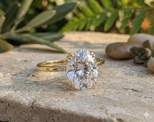 Anillo de Compromiso Solitario Vintage con Diamante Cultivado en Laboratorio de Corte Ovalado de 2.50 Ct, Anillo de Boda con Halo Oculto Certificado por IGI para Mujer, Oro Amarillo de 18K - Product Image 2