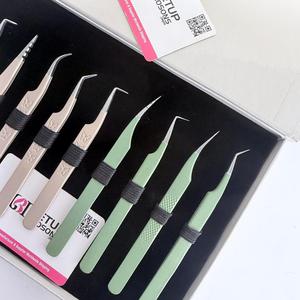 Juego de Pinzas para Pestañas GETUP BROSONS IMPEX de Acero Inoxidable de Precisión Antiestático de 10 mm con Caja con Logotipo 90/Dolphin/Boot - Product Image 6