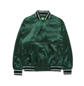 Chaqueta Universitaria de Satén, Chaqueta Cálida de Poliéster para Ambos Géneros, Green Bay Packers Starter Verde, Satén de Campo Medio, Cierre Completo - Product Image 1