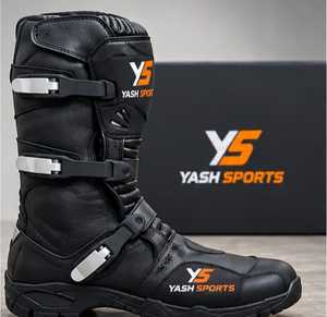 Bottes de motocross unisexes YASH SPORTS, imperméables, respirantes, avec matériau personnalisé, logo personnalisé, service OEM pour la moto et les courses automobiles. - Product Image 1