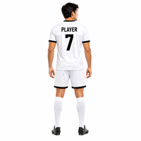 Colección de Uniformes de Fútbol Unisex Transpirables Personalizados de Primera Calidad, Conjunto de Camiseta y Pantalones Cortos de Fútbol Profesional, Impresión por Sublimación, Negro 3D