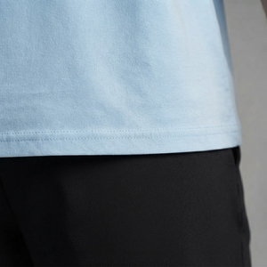 T-shirt à manches courtes bleu clair pour homme, imprimé, coupe classique, en coton, vêtements décontractés, broderie personnalisée, t-shirt en coton surdimensionné tendance - Product Image 6