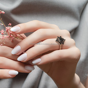 แหวนสีดำเพชรธรรมชาติสำหรับผู้หญิงแหวนหมั้นแหวนเพชรสีดำโรสโกลด์14K แหวนซ้อนกันได้เครื่องประดับครึ่งนิรันดร์ - Product Image 2