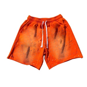 Shorts de Verano Personalizados con Lavado Ácido, Secado Rápido, Estilo Urbano Vintage, Efecto Desgastado por el Sol, Bolsillos con Pedrería y Estampado Puff, Efecto Desgastado por el Sol 2026 - Product Image 2
