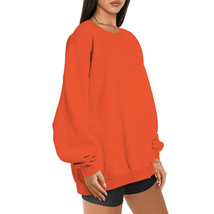 Premium Quality Women's Winter Knitted Oversized <b>Drop</b> Shoulder Sweatshirts Custom Logo Solid Color Women's Sweatshirt - Product Image 6