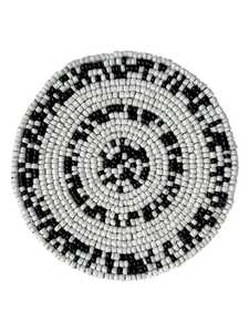 Beaded <b>Coaster</b> Heart Pattern <b>Pink</b> Red Color Environmental Friendly Promotional Use NOUSHAD HANDICRAFTS NH-970 Waterproof Modern - Product Image 5